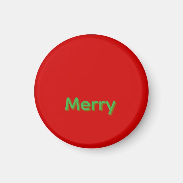 Merry Green Name on Red Magnet (Vorne)