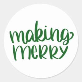 Merry Green Round Aufkleber machen