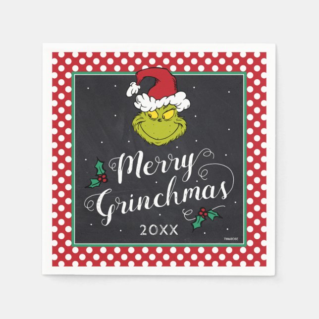 Merry Grinchmas | Grinch Holiday Party Serviette (Vorderseite)