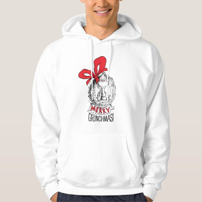 Merry Grinchmas Wreath Hoodie (Vorderseite)