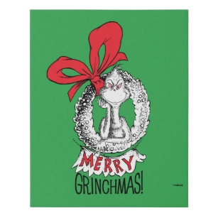 Merry Grinchmas Wreath Künstlicher Leinwanddruck