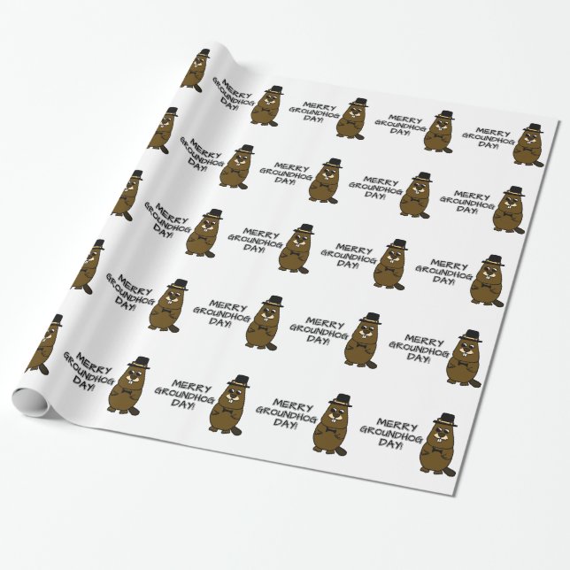 Merry Groundhog Day Geschenkpapier (Ungerollt)