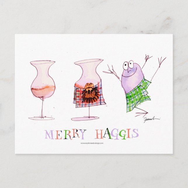 Merry Haggis Feiertagspostkarte (Vorderseite)