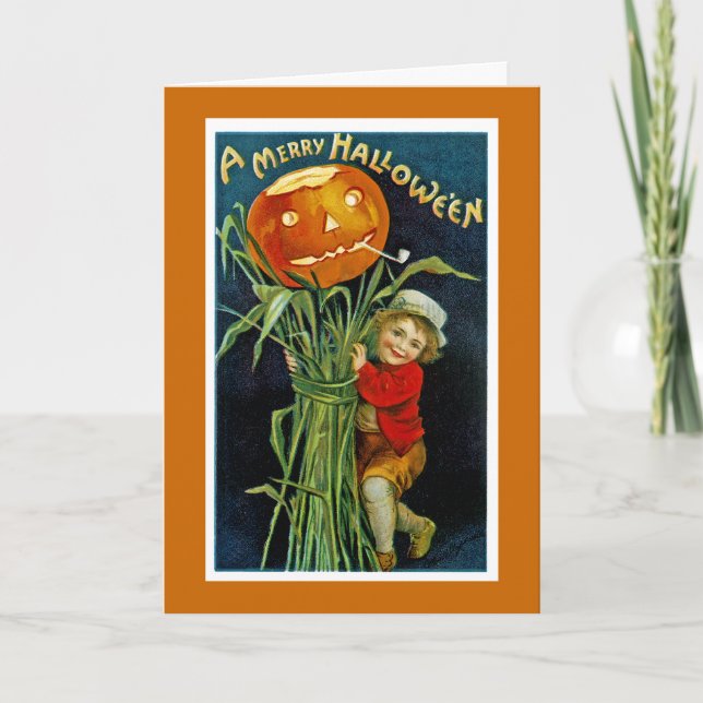 Merry Halloween Jack o' Lantern Karte (Vorderseite)