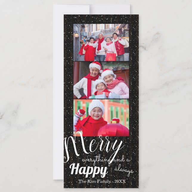 Merry Happy - Fotokarte Einladung (Vorderseite)