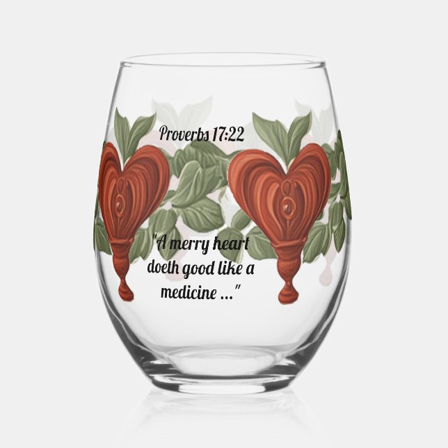 Merry Heart Trinkbehälter Set Stemless Glass Weinglas Ohne Stiel (Vorderseite)