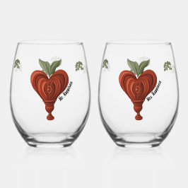 Merry Heart Valentine's Weinglas Ohne Stiel