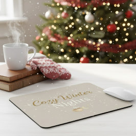 Merry Hearth: Cozy Winter Nights Minimalist Mousep Mousepad