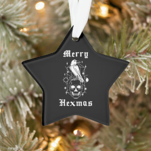 Merry Hexmas Witz Skull Spooky Hexchcraft Ornament
