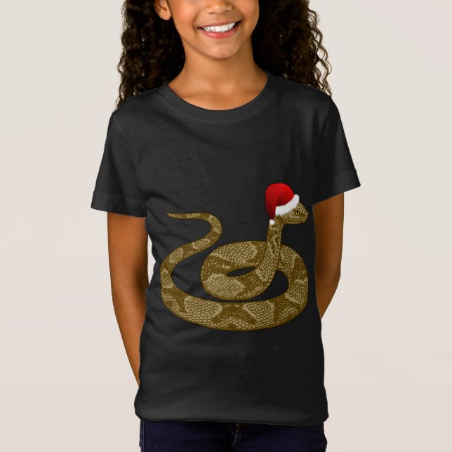 Merry Hissmas Weihnachts-Weihnachtsmannmütze Koppe T-Shirt (Vorderseite)