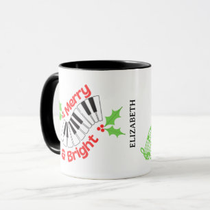 Merry Ho Ho Ho Pianist Musiker Weihnachten Tasse