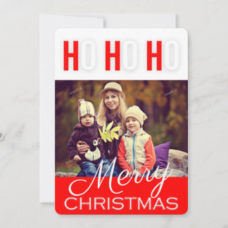 Merry Ho Ho Weihnachten Grüße Foto-Karte