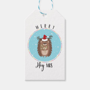 Merry Hog mas Igel lustige Witz Weihnachten Geschenkanhänger