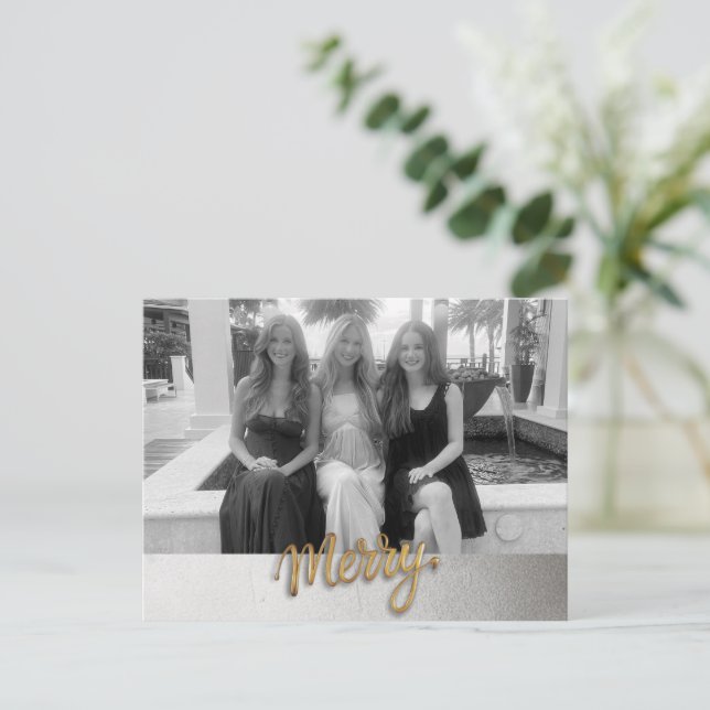 Merry Holiday Postcard Feiertagspostkarte (Stehend Vorderseite)