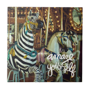 Merry Horse und Zebra Amaze Sie selbst Fliese