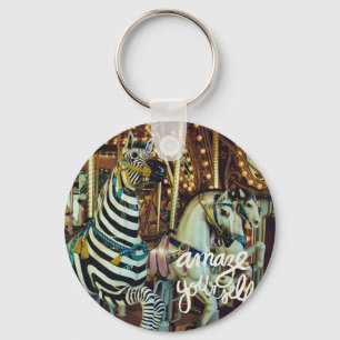 Merry Horse und Zebra Amaze Sie selbst Schlüsselanhänger