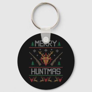 Merry Huntmas Jagen hässliche Weihnachten für Deer Schlüsselanhänger