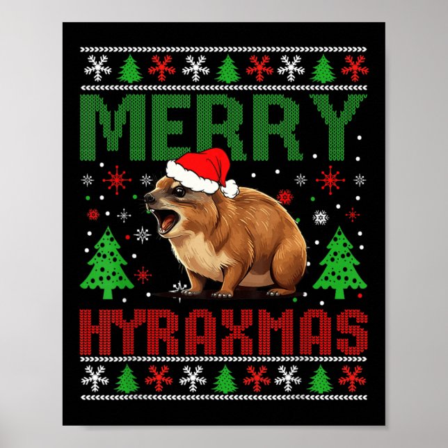 Merry Hyraxmas Vintag Hyrax Ugly Christmas Sweate Poster (Vorne)