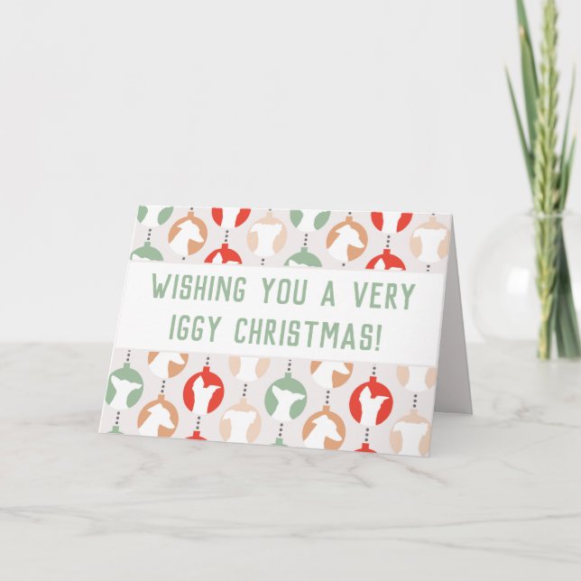 Merry Iggy Christmas Italian Greyhound Holiday Karte (Vorderseite)