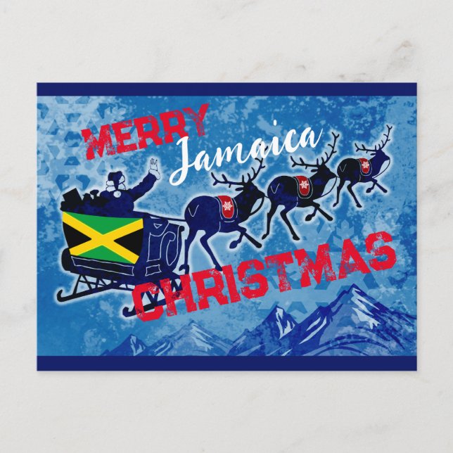 Merry Jamaica Flagge Weihnachtspostkarte Feiertagspostkarte (Vorderseite)