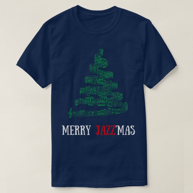 Merry Jazzmas Weihnachtsmusik Jazz T-Shirt (Design vorne)