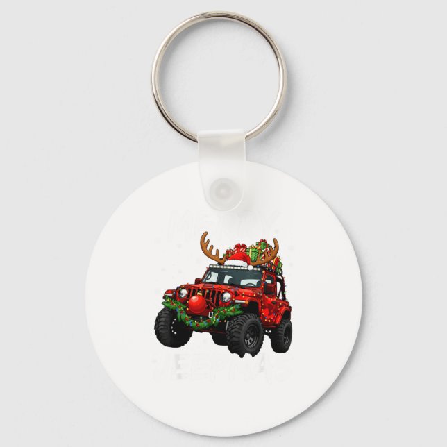 Merry Jeepmas Ugly Light Reindeer Christmas Funny  Schlüsselanhänger (Vorderseite)