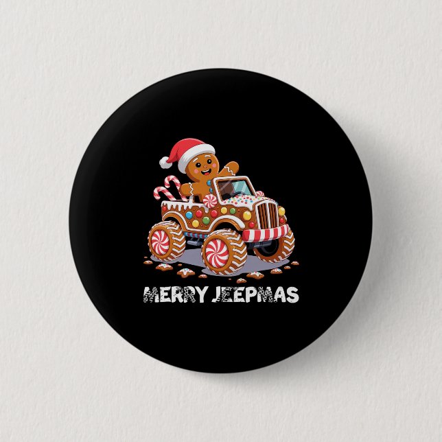 Merry Jeepmas Ugly Light Reindeer Christmas Long S Button (Vorderseite)