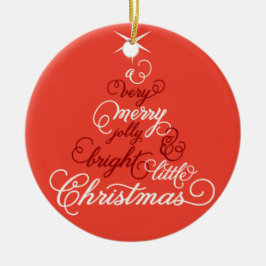 Merry Jolly und helle kleine Weihnachtsbaum Foto Keramikornament