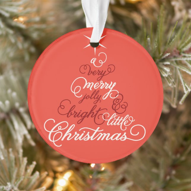 Merry Jolly und helle kleine Weihnachtsbaum Foto Ornament (Baum)