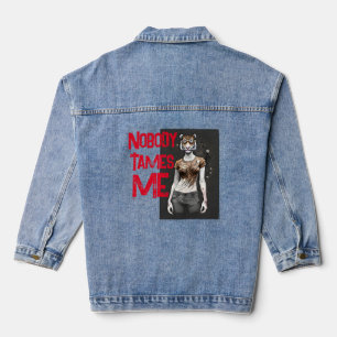 Merry Jungle Vibes: Fierce Festive Tiger Geschenk Jeansjacke