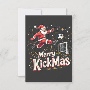 Merry Kickmas Funny Santa Claus Fußballfans Dankeskarte