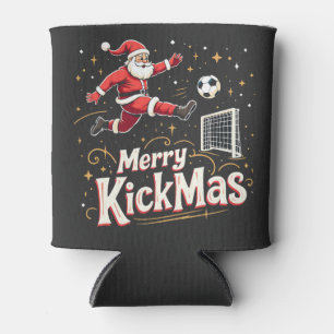 Merry Kickmas Funny Santa Claus Fußballfans Dosenkühler