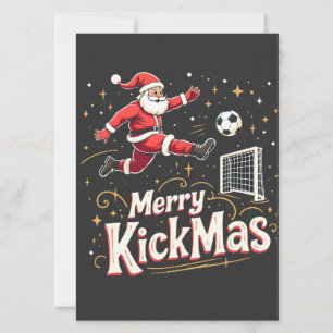 Merry Kickmas Funny Santa Claus Fußballfans Einladung