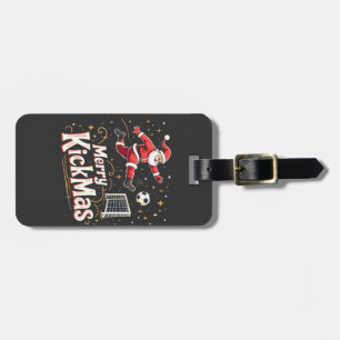 Merry Kickmas Funny Santa Claus Fußballfans Gepäckanhänger