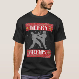 Merry Kickmas Karate Martial Arts Ugly Christmas S T-Shirt