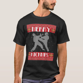 Merry Kickmas Karate Martial Arts Ugly Christmas S T-Shirt