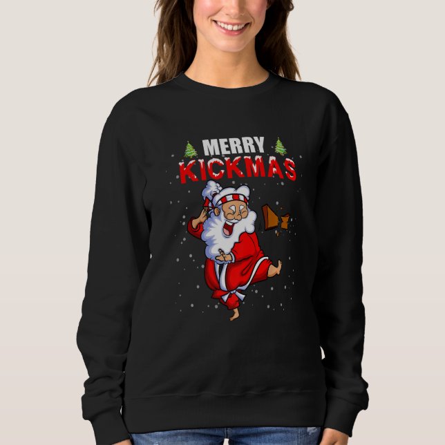 Merry Kickmas  Karate Santa Family Matching Pajama Sweatshirt (Vorderseite)