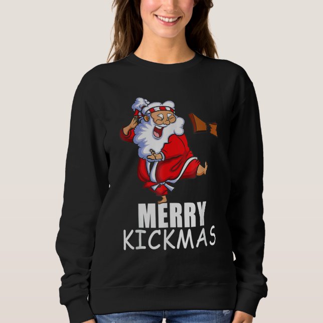 Merry Kickmas  Karate Santa Family Matching Pajama Sweatshirt (Vorderseite)