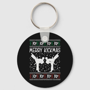 Merry Kickmas Ugly Christmas Karate Jiu Jitsu Mart Schlüsselanhänger