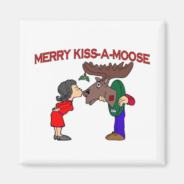 Merry Kiss A Moose Magnet (Vorne)