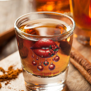 Merry KISS mas Red Lips Red Christmas Balls Schnapsglas