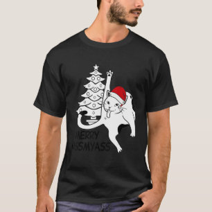 Merry Kissmyass Cat Licking Hintern Cat Kitten T-Shirt