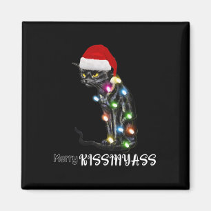 Merry Kissmyass Fun Katze Weihnachtsbeleuchtung 1 Magnet
