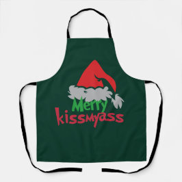 Merry Kissmyass Funny Christmas Apron Schürze