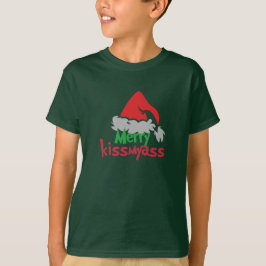 Merry Kissmyass Funny Christmas Kids’ T-Shirt