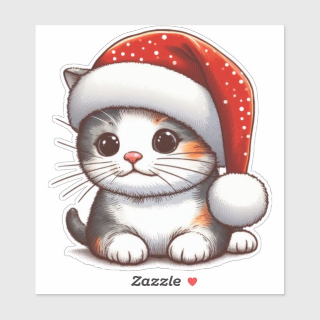 Merry Kittens Weihnachtspass Aufkleber (Blatt)