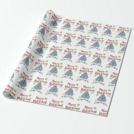 Merry Knitmas Garn Weihnachtsbaum Knitting Holiday Geschenkpapier