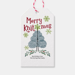 Merry Knitmas Garne Weihnachtsbaum Knitting Holida Geschenkanhänger