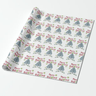 Merry Knitmas Garne Weihnachtsbaum Knitting Holida Geschenkpapier
