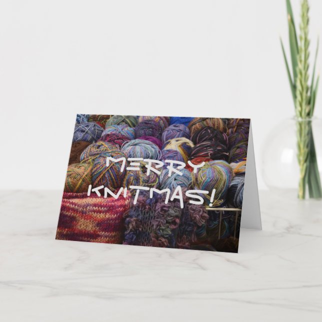 Merry Knitmas Karte (Vorderseite)
